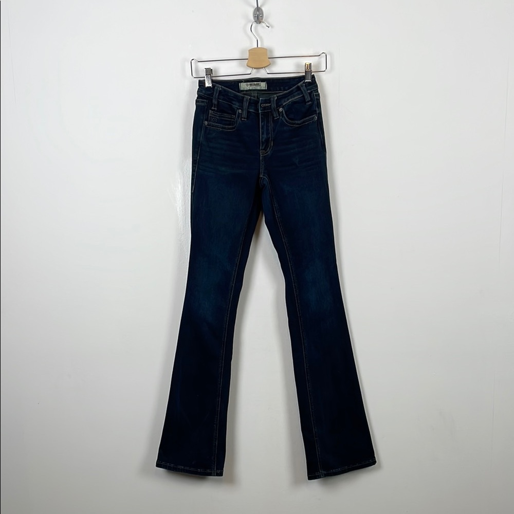 Rock & Roll Denim Mid Rise Cowgirl Riding Bootcut Women's 24-36 Dark Blue Jeans